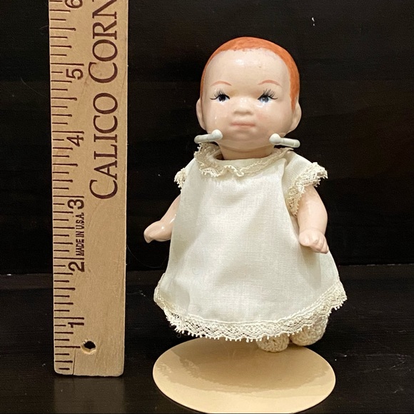 Vintage Porcelain Bisque Collectible 5” Baby Doll - Picture 4 of 9